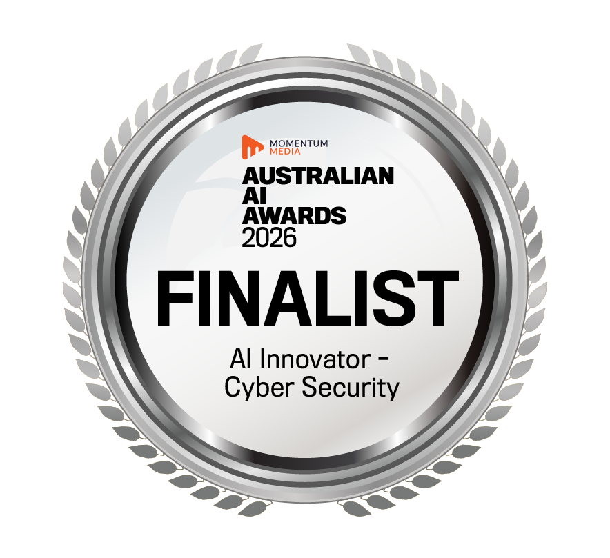 Australian AI Awards 2026 Finalist badge - AI Innovator, Cyber Security category